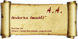 Andorka Amadé névjegykártya